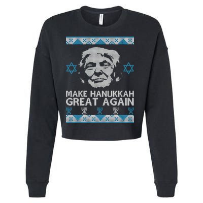 Trump Make Hanukkah Great Again Ugly Cropped Pullover Crew