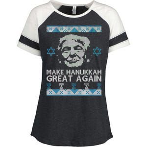 Trump Make Hanukkah Great Again Ugly Enza Ladies Jersey Colorblock Tee