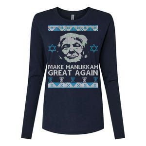 Trump Make Hanukkah Great Again Ugly Womens Cotton Relaxed Long Sleeve T-Shirt