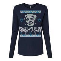 Trump Make Hanukkah Great Again Ugly Womens Cotton Relaxed Long Sleeve T-Shirt