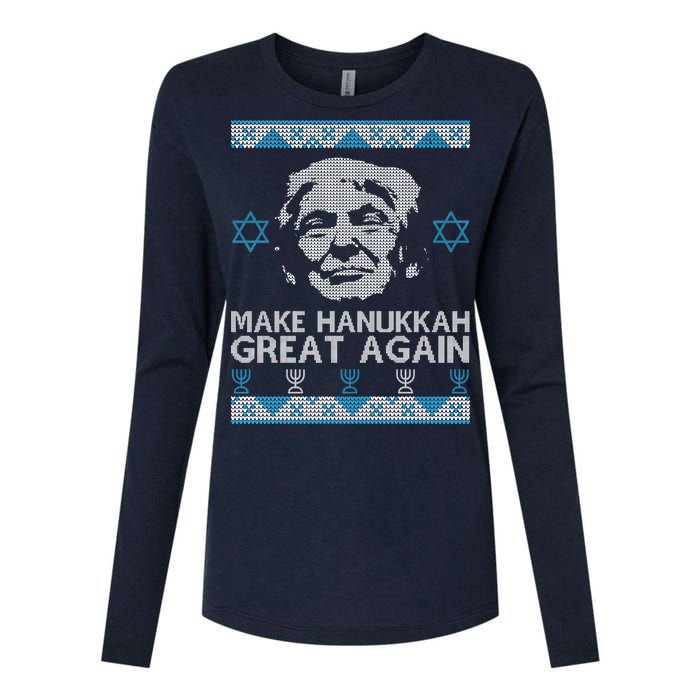 Trump Make Hanukkah Great Again Ugly Womens Cotton Relaxed Long Sleeve T-Shirt