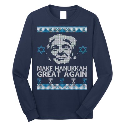 Trump Make Hanukkah Great Again Ugly Long Sleeve Shirt