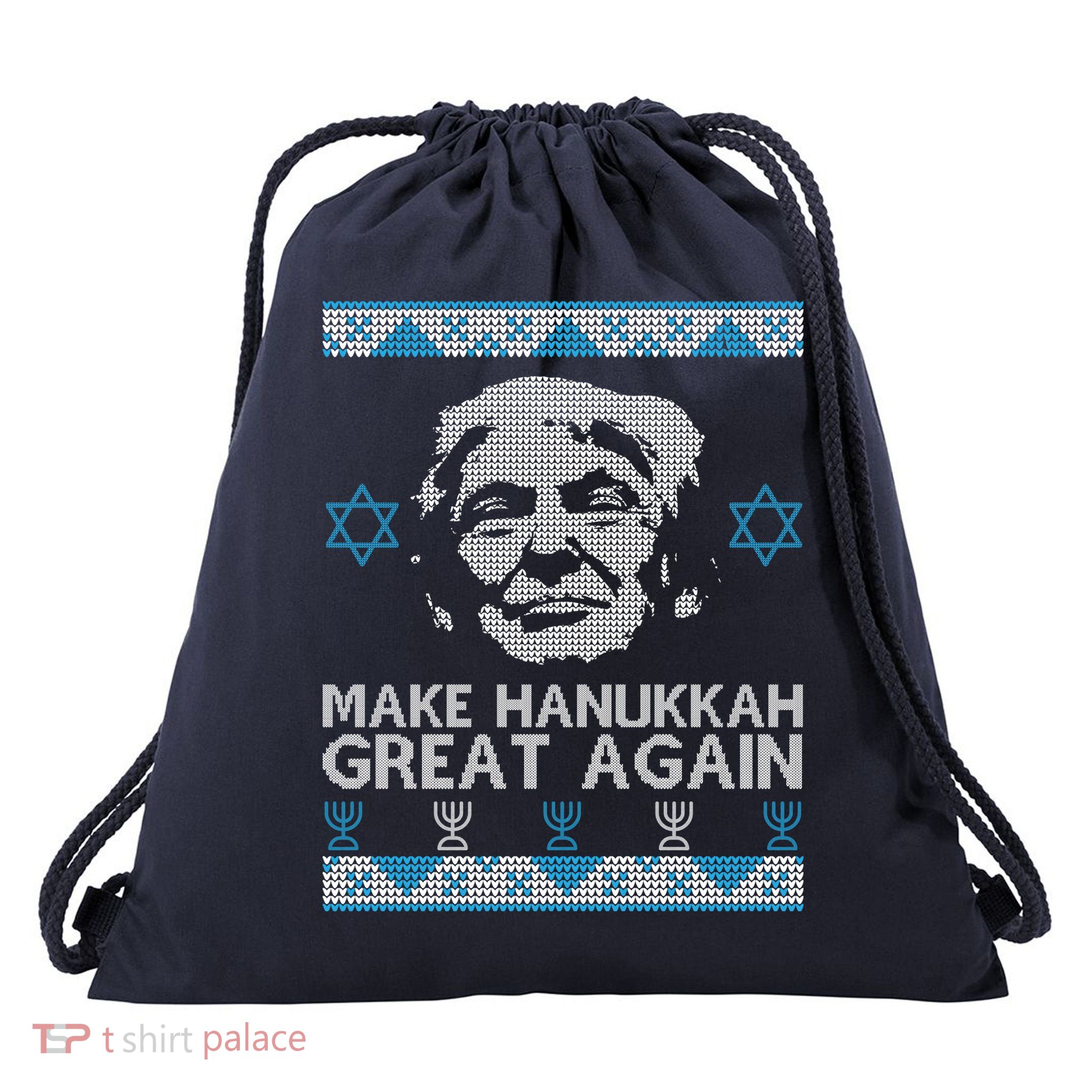 Trump Make Hanukkah Great Again Ugly Drawstring Bag