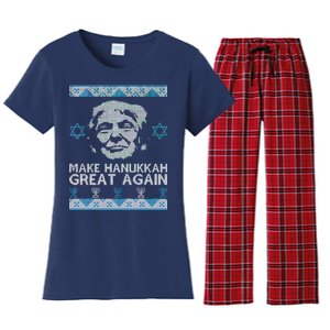 Trump Make Hanukkah Great Again Ugly Women's Flannel Pajama Set