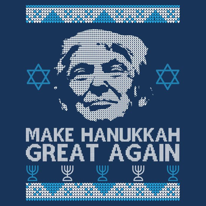 Trump Make Hanukkah Great Again Ugly Flat Bill Trucker Hat