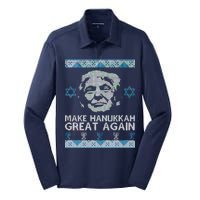 Trump Make Hanukkah Great Again Ugly Silk Touch Performance Long Sleeve Polo