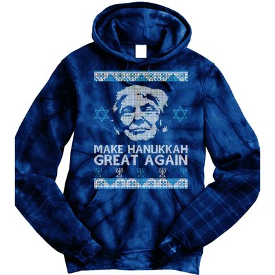 Trump Make Hanukkah Great Again Ugly Tie Dye Hoodie