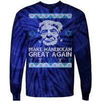 Trump Make Hanukkah Great Again Ugly Tie-Dye Long Sleeve Shirt