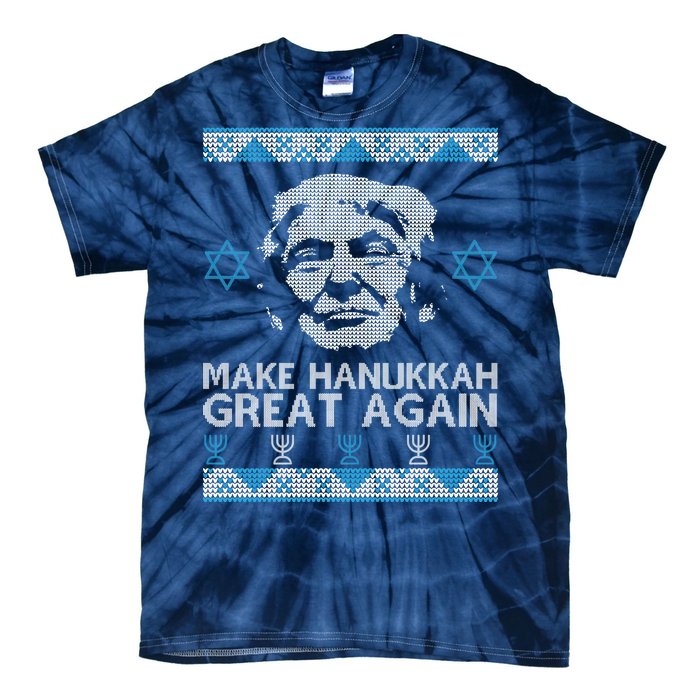 Trump Make Hanukkah Great Again Ugly Tie-Dye T-Shirt