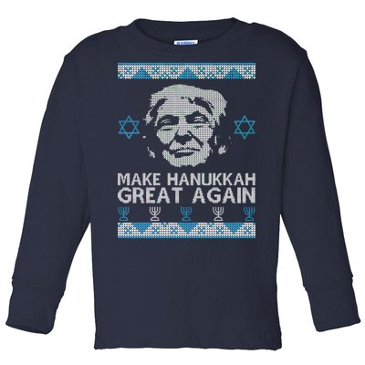 Trump Make Hanukkah Great Again Ugly Toddler Long Sleeve Shirt