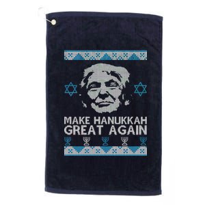 Trump Make Hanukkah Great Again Ugly Platinum Collection Golf Towel