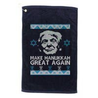 Trump Make Hanukkah Great Again Ugly Platinum Collection Golf Towel