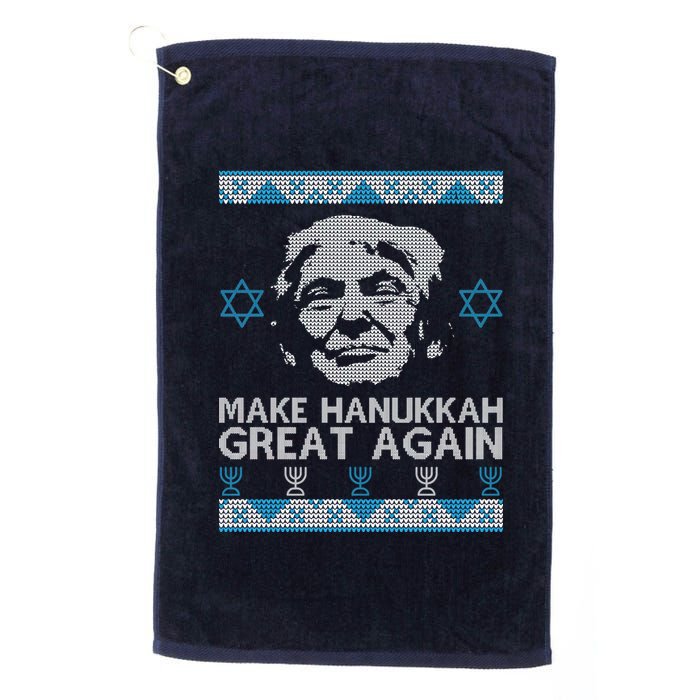 Trump Make Hanukkah Great Again Ugly Platinum Collection Golf Towel