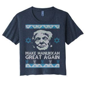 Trump Make Hanukkah Great Again Ugly Women's Crop Top Tee