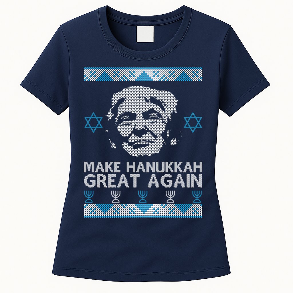 Trump Make Hanukkah Great Again Ugly Womens T-Shirt