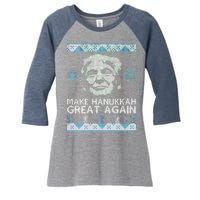 Trump Make Hanukkah Great Again Ugly Women's Tri-Blend 3/4-Sleeve Raglan Shirt