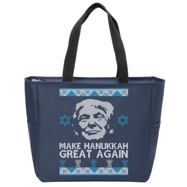 Trump Make Hanukkah Great Again Ugly Zip Tote Bag