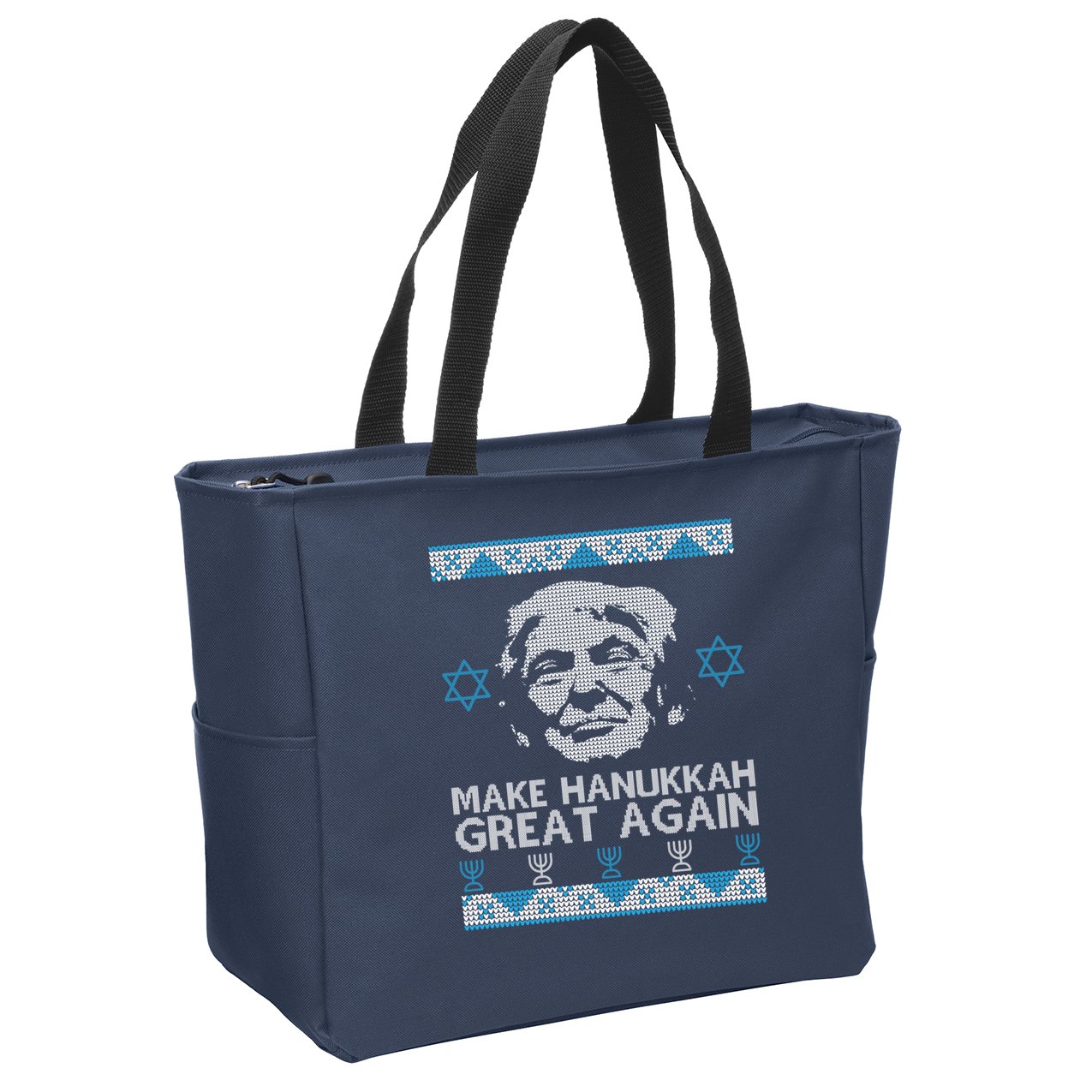 Trump Make Hanukkah Great Again Ugly Zip Tote Bag