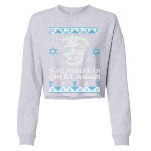 Trump Make Hanukkah Great Again Ugly Cropped Pullover Crew