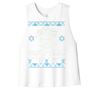 Trump Make Hanukkah Great Again Ugly Women's Racerback Cropped Tank