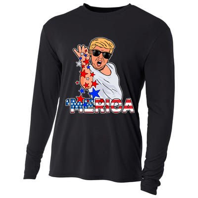 Trump Merica Salt Bae Cooling Performance Long Sleeve Crew