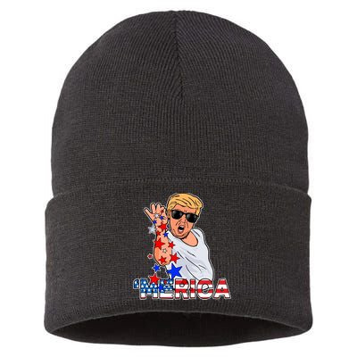 Trump Merica Salt Bae Sustainable Knit Beanie