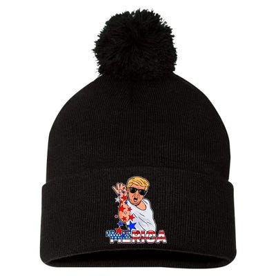 Trump Merica Salt Bae Pom Pom 12in Knit Beanie