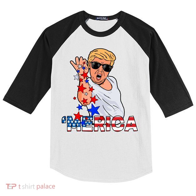 Trump Merica Salt Bae Kids Colorblock Raglan Jersey