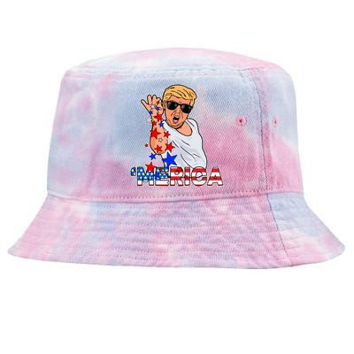 Trump Merica Salt Bae Tie-Dyed Bucket Hat