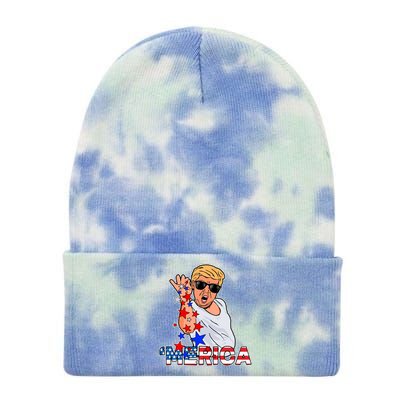 Trump Merica Salt Bae Tie Dye 12in Knit Beanie