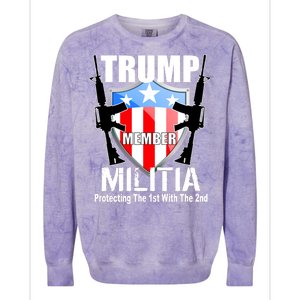 Trump Militia Protecting The 1st With 2nd Colorblast Crewneck Sweatshirt