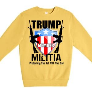 Trump Militia Protecting The 1st With 2nd Premium Crewneck Sweatshirt