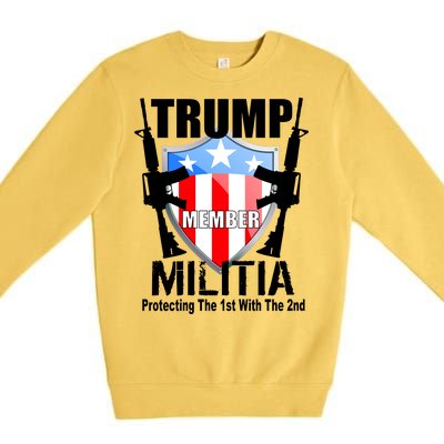 Trump Militia Protecting The 1st With 2nd Premium Crewneck Sweatshirt