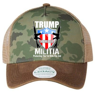 Trump Militia Protecting The 1st With 2nd Legacy Tie Dye Trucker Hat