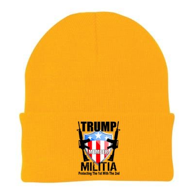 Trump Militia Protecting The 1st With 2nd Knit Cap Winter Beanie