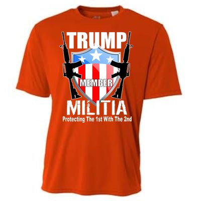 Trump Militia Protecting The 1st With 2nd Cooling Performance Crew T-Shirt