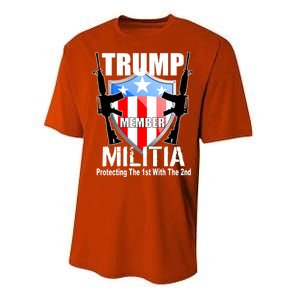 Trump Militia Protecting The 1st With 2nd Performance Sprint T-Shirt