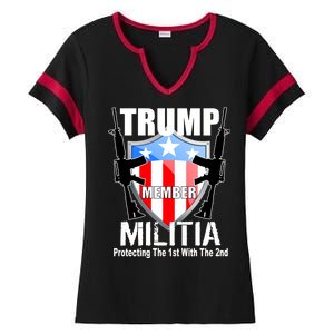 Trump Militia Protecting The 1st With 2nd Ladies Halftime Notch Neck Tee