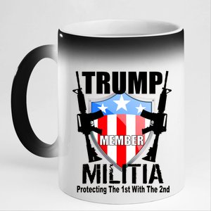 Trump Militia Protecting The 1st With 2nd 11oz Black Color Changing Mug