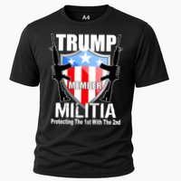 Trump Militia Protecting The 1st With 2nd Cooling Performance Crew T-Shirt