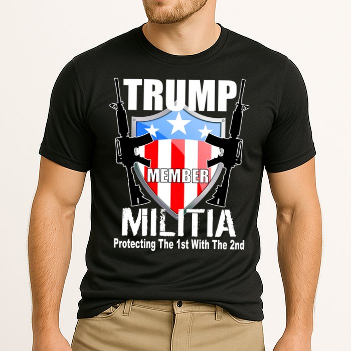 Trump Militia Protecting The 1st With 2nd Cooling Performance Crew T-Shirt