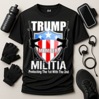 Trump Militia Protecting The 1st With 2nd Cooling Performance Crew T-Shirt