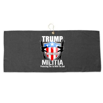 Trump Militia Protecting The 1st With 2nd Large Microfiber Waffle Golf Towel