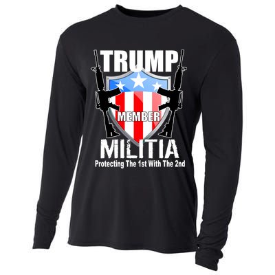 Trump Militia Protecting The 1st With 2nd Cooling Performance Long Sleeve Crew