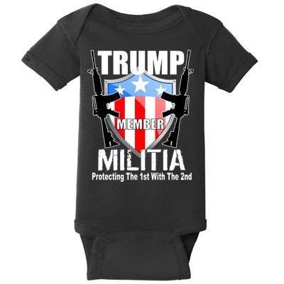 Trump Militia Protecting The 1st With 2nd Baby Bodysuit