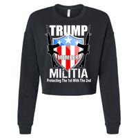 Trump Militia Protecting The 1st With 2nd Cropped Pullover Crew