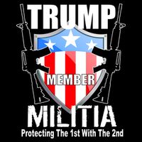 Trump Militia Protecting The 1st With 2nd Cropped Pullover Crew