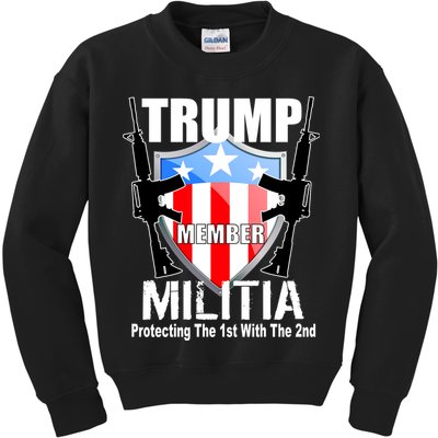 Trump Militia Protecting The 1st With 2nd Kids Sweatshirt