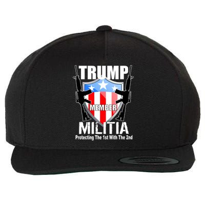 Trump Militia Protecting The 1st With 2nd Wool Snapback Cap