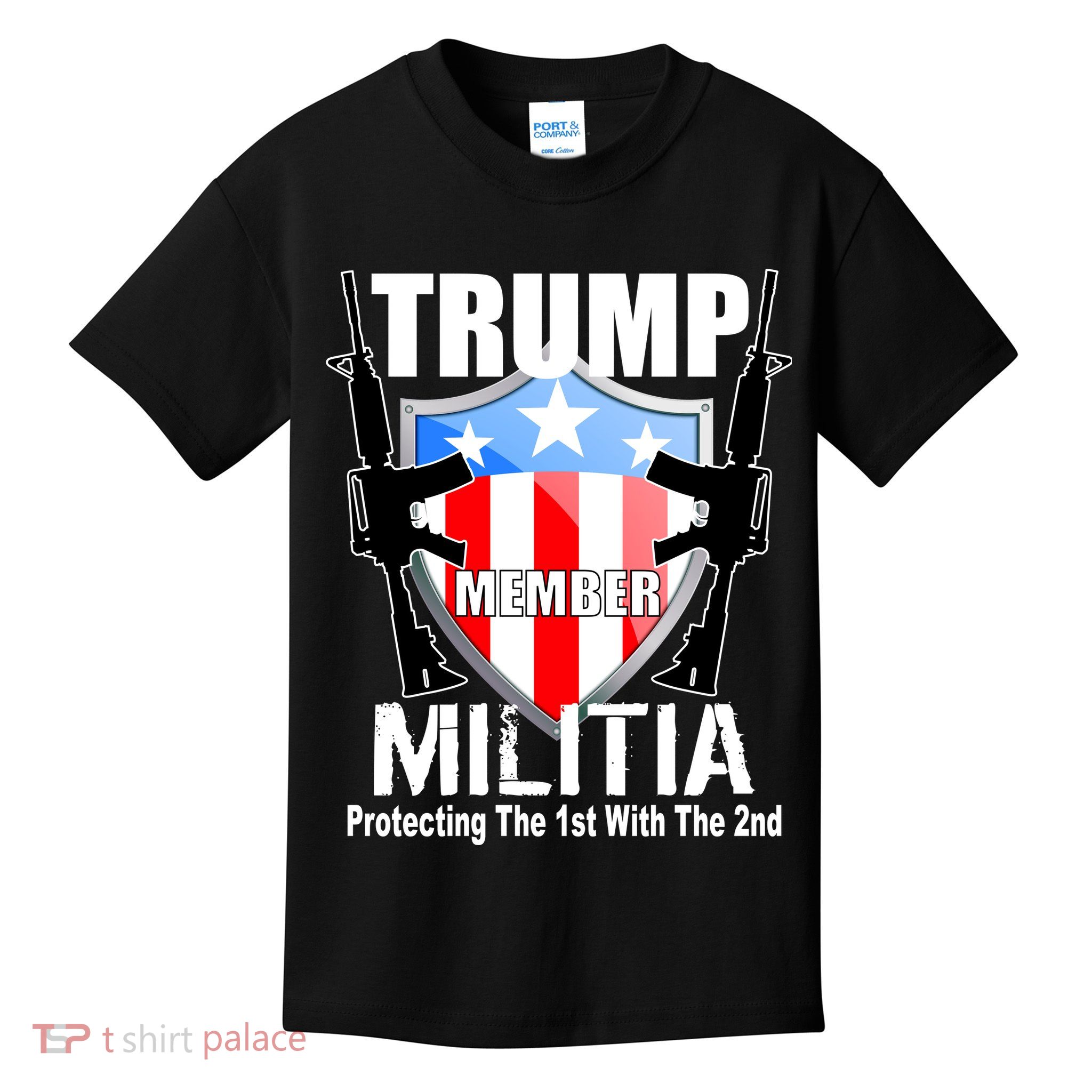 Trump Militia Protecting The 1st With 2nd Kids T-Shirt